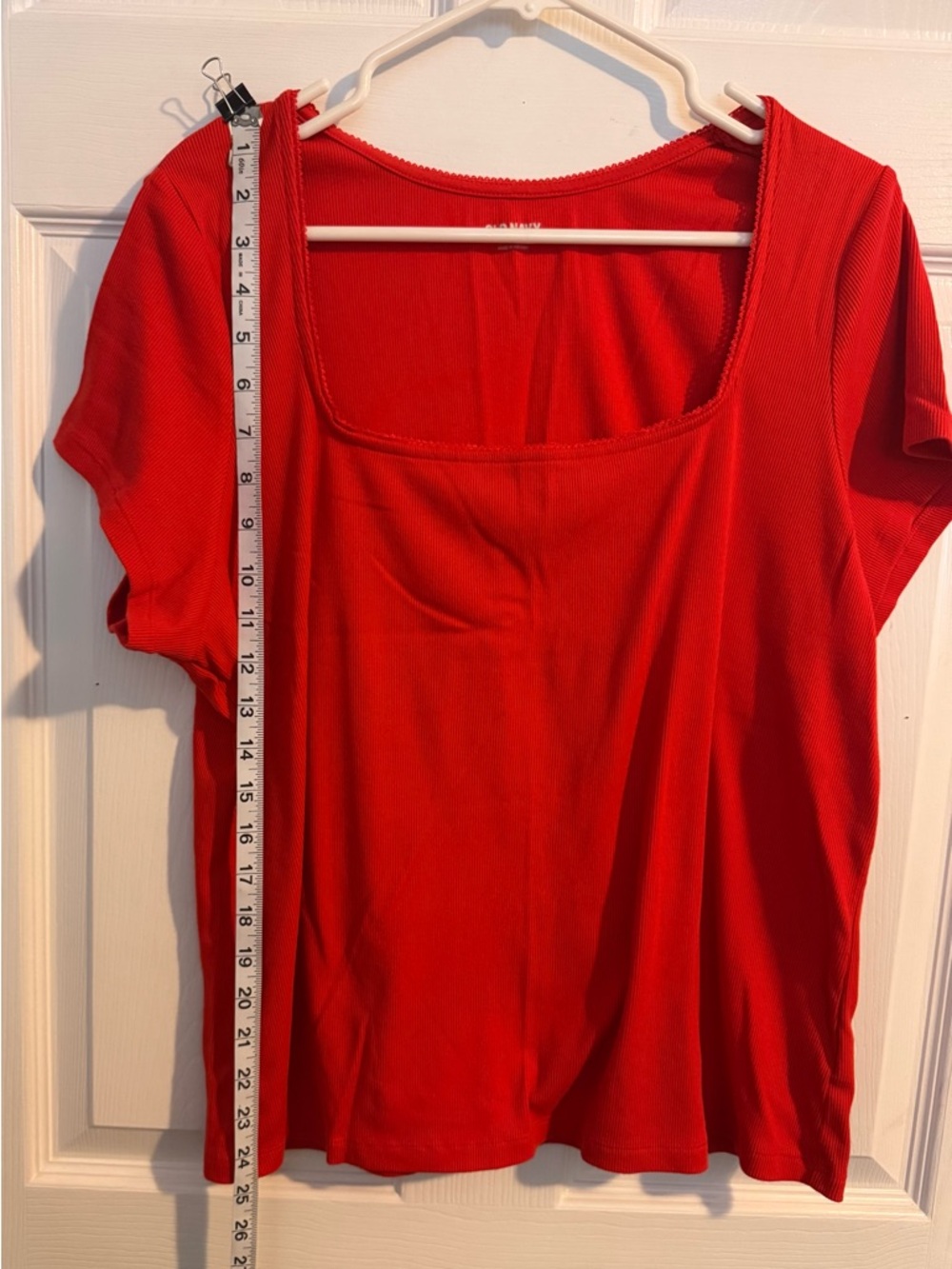 Fitted Square Neck Red Top sz 3X - Picture 7 of 12